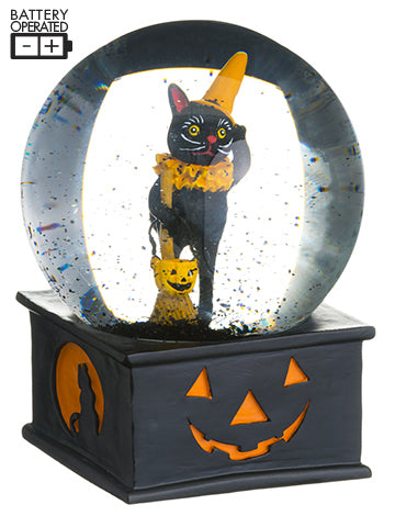 6.25" Cat Music Globe  Black Orange (pack of 4)