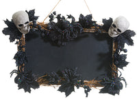 22" Pumpkin/Skull Chalkboard Wall Decor Black Gray (pack of 1)