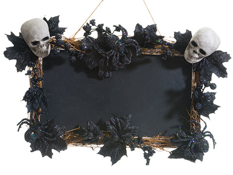 22" Pumpkin/Skull Chalkboard Wall Decor Black Gray (pack of 1)