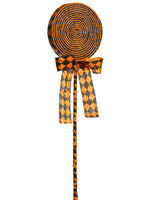 24" Halloween Candy Pick  Black Orange (pack of 6)