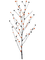 49" Glittered Pompom Branch Bundle Black Orange (pack of 6)