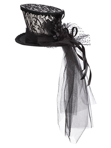 6" Feather Hat  Black (pack of 2)