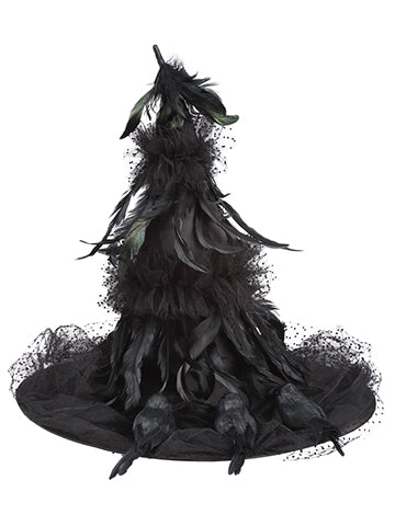 20" Crow Feather Hat  Black (pack of 4)