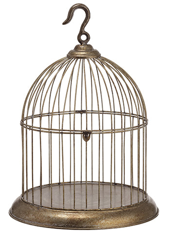 20"Hx14"D Metal Bird Cage  Antique Gray (pack of 2)