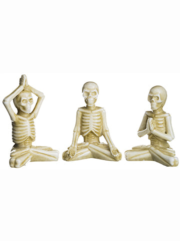 4.75" Yoga Skeleton (3 ea/set) Cream (pack of 2)
