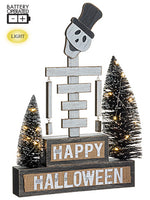 21.5"Hx4.5"L Battery Operated Happy Halloween Table Top With Light Black (pack of 1)