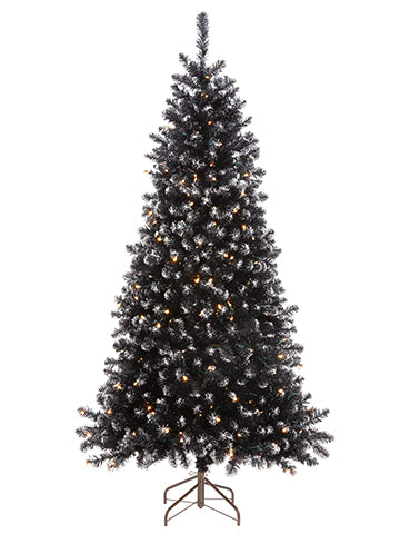 7'Hx44"D Silver Glitter Black Crystal Tree x817 With 400 LED Lights Black Silver (pack of 1)