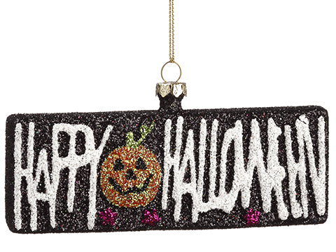 5.5" Happy Halloween Ornament  Black White (pack of 24)