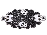 13"Wx24"L Sequin Skull Placemat Black White (pack of 12)