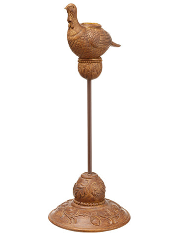 12.5"H Turkey Taper Candleholder Brown (pack of 2)
