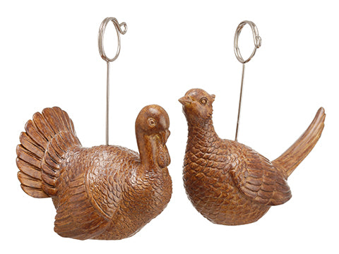 4" Turkey/Pheasant Namecard Holder (2 ea/set) Brown (pack of 2)