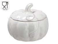 4.5"Hx5"D Pumpkin Ceramic Container Cream (pack of 4)