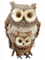 12"Hx9"Lx8"W Mama Owl With Baby Owl Gray Brown (pack of 2)