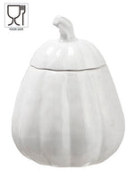 11"Hx8.5"D Pumpkin Ceramic Container Cream (pack of 2)