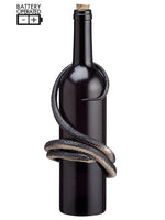 12.5" Battery Operated Snake Glass Bottle with Light Black (pack of 4)
