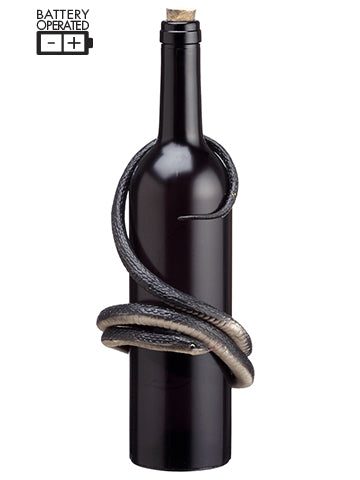 12.5" Battery Operated Snake Glass Bottle with Light Black (pack of 4)
