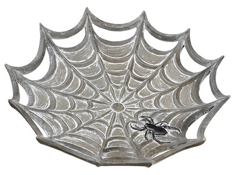 2"Hx10.7"D Spider Web Plate  Gray (pack of 2)