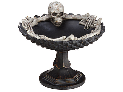 8.75" Skull Footed Plate  Black (pack of 1)