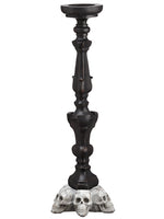 27.5" Skull Candleholder  Black Beige (pack of 1)