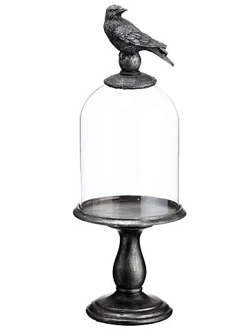 15.75"Hx6"D Crow Glass Dome  Clear Bronze (pack of 2)