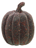 7" Weighted Glittered Pumpkin  Black Orange (pack of 6)