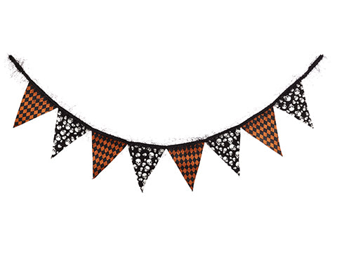72" Skull Garland  Black Orange (pack of 12)