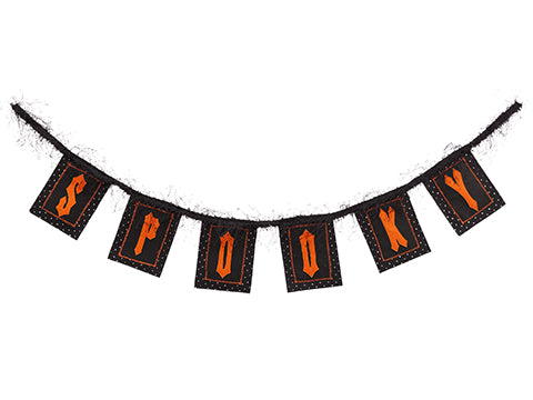 46" Spooky Garland  Black Orange (pack of 12)