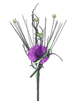 16" Witch Hat/Grass Pick  Green Purple (pack of 12)