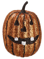 5" Glittered Jack-O-Lantern  Orange Black (pack of 24)