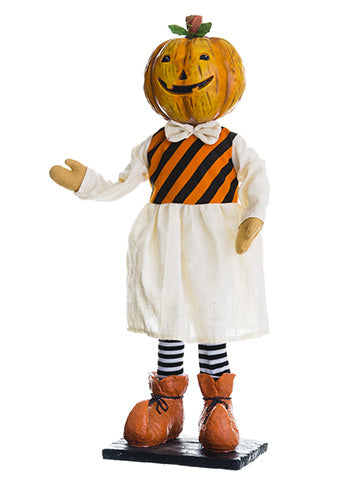 17.5" Mrs. Jack-O-Lantern  Orange Beige (pack of 1)