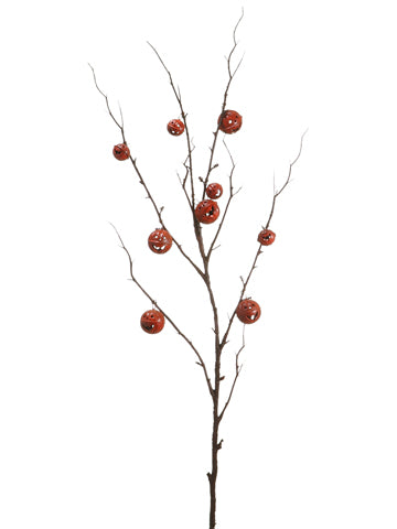 37" Jack-O-Lantern Bell Spray  Orange Rust (pack of 12)
