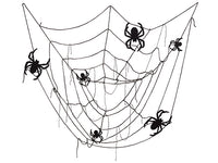 6' Spider/Spider Web Table Cloth Black (pack of 6)