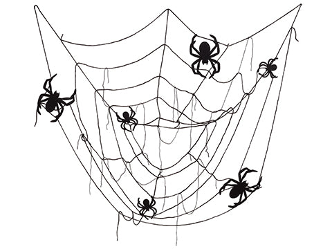 6' Spider/Spider Web Table Cloth Black (pack of 6)