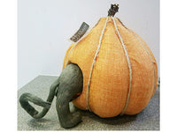 9.5"Hx8"Wx12"L Pumpkin With Rat Orange Black (pack of 4)