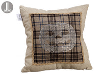 15.5"Wx15.5"L Rhinestone Pumpkin Pillow Black Beige (pack of 6)