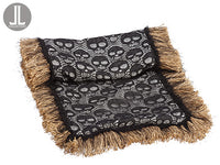 14"Wx72"L Skull Lace Table Runner Black Cream (pack of 2)