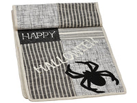 14"Wx72"L Halloween Patchwork Table Runner Gray Black (pack of 4)