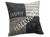 16"Wx16" Halloween Patchwork Pillow Gray Black (pack of 6)