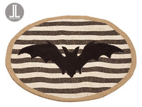 14" Bat Placemat  Black Beige (pack of 6)