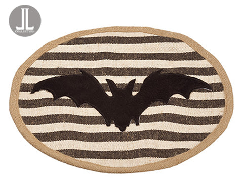 14" Bat Placemat  Black Beige (pack of 6)