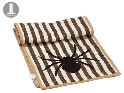 14"Wx72"L Spider/Bat Table Runner Black Beige (pack of 6)