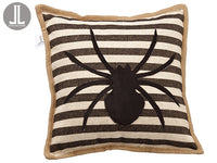 16"Wx16"L Spider Pillow  Black Beige (pack of 6)