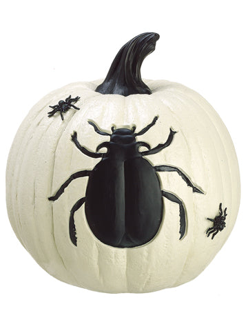 13" Spider Pumpkin  Cream Black (pack of 1)