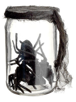 5.5" Glass Jar w/Spiders  Black (pack of 2)