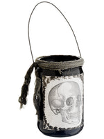5.5" Glass Skull Candleholder  Black Gray (pack of 4)
