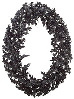 26"Wx36"L Glittered Oak Leaf Wreath Black Glittered (pack of 2)