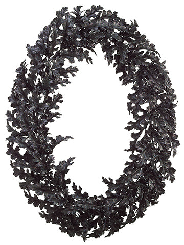 26"Wx36"L Glittered Oak Leaf Wreath Black Glittered (pack of 2)
