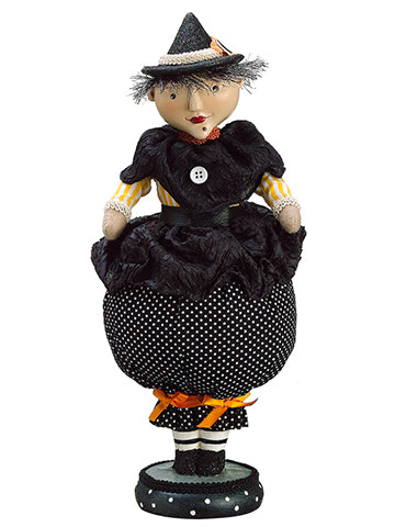 13" Halloween Witch  Black Orange (pack of 2)