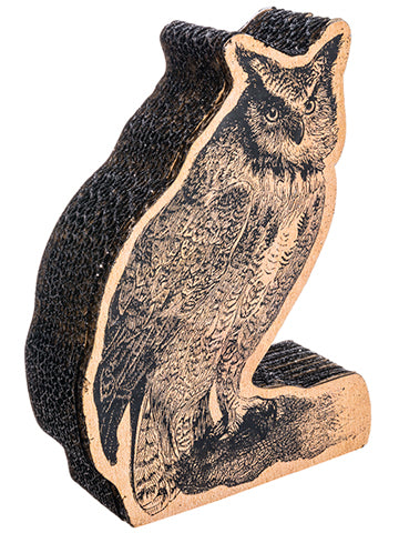 9" Glittered Owl Table Decor  Black (pack of 12)