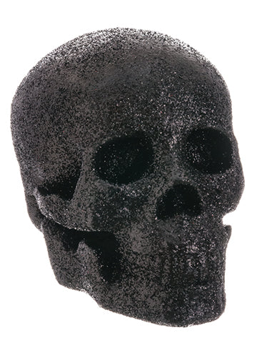 5.25" Glittered Skull  Black (pack of 4)